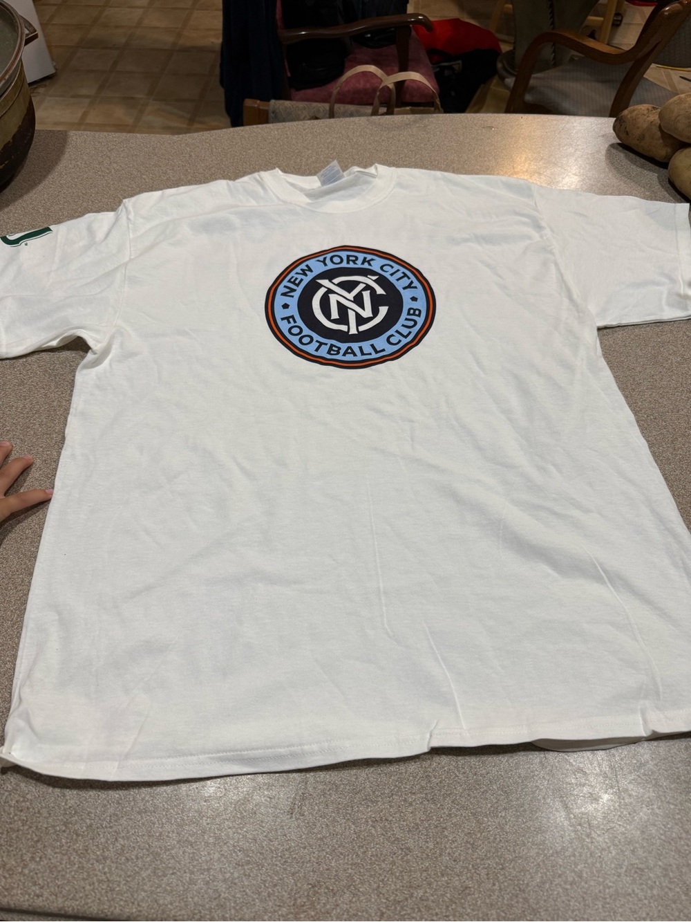 New York City Football Club Men's White Logo T-Shirt